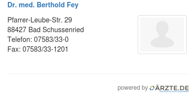 Dr med berthold fey