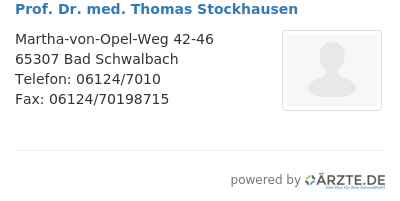 Prof dr med thomas stockhausen