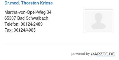 Dr med thorsten kriese
