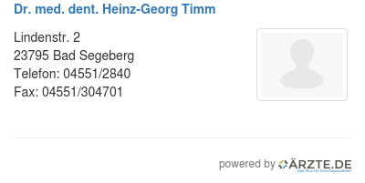 Dr med dent heinz georg timm