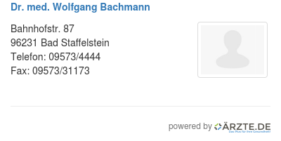 Dr med wolfgang bachmann