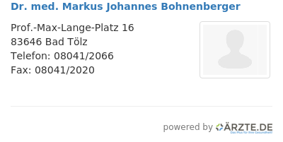 Dr med markus johannes bohnenberger