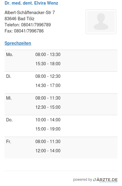 Dr med dent elvira wenz