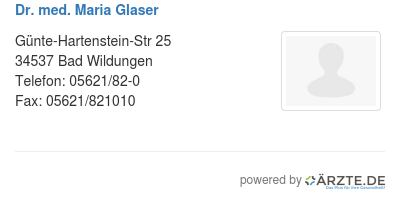 Dr med maria glaser