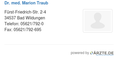 Dr med marion traub