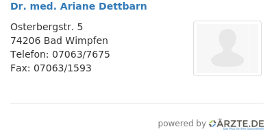 Dr med ariane dettbarn