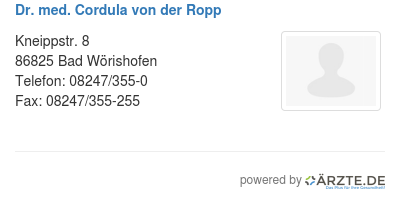 Dr med cordula von der ropp