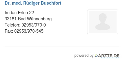 Dr med ruediger buschfort