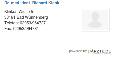 Dr med dent richard klenk