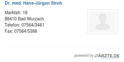 Dr med hans juergen stroh