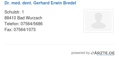 Dr med dent gerhard erwin bredel