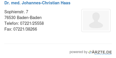 Dr med johannes christian haas