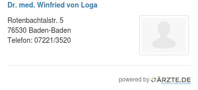 Dr med winfried von loga