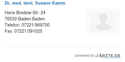 Dr med dent susann kamm
