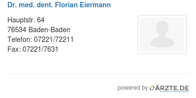 Dr med dent florian eiermann