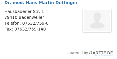 Dr med hans martin dettinger