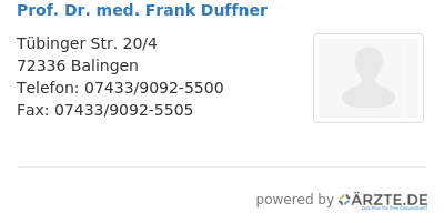 Prof dr med frank duffner