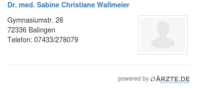 Dr med sabine christiane wallmeier