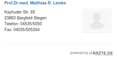 Prof dr med matthias r lemke