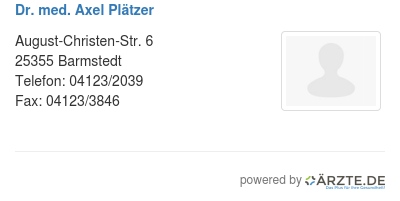 Dr med axel plaetzer