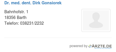 Dr med dent dirk gonsiorek