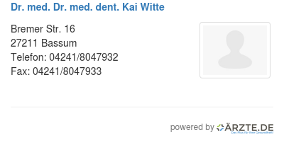Dr med dr med dent kai witte