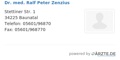 Dr med ralf peter zenzius