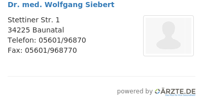 Dr med wolfgang siebert