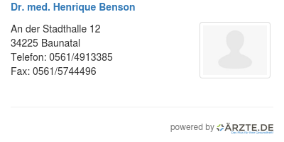 Dr med henrique benson