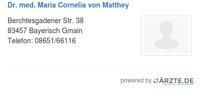 Dr med maria cornelia von matthey