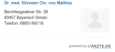 Dr med silvester chr von matthey