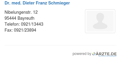 Dr med dieter franz schmieger