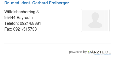 Dr med dent gerhard freiberger