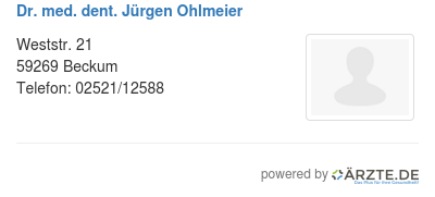 Dr med dent juergen ohlmeier