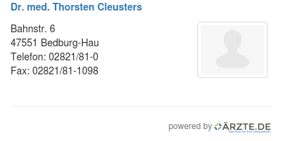 Dr med thorsten cleusters