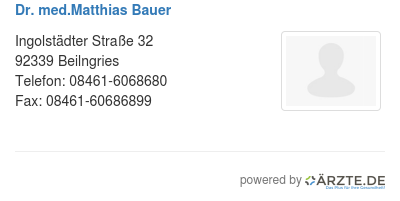 Dr med matthias bauer