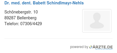 Dr med dent babett schindlmayr nehls