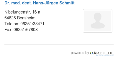 Dr med dent hans juergen schmitt