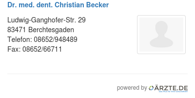 Dr med dent christian becker