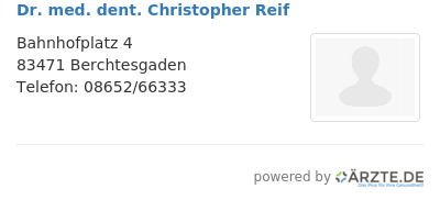 Dr med dent christopher reif