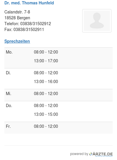 Dr med thomas hunfeld
