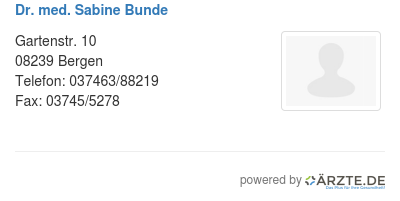 Dr med sabine bunde