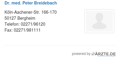 Dr med peter breidebach