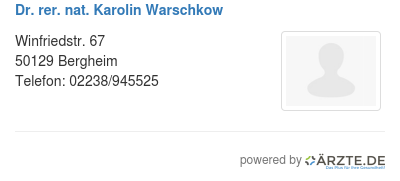 Dr rer nat karolin warschkow