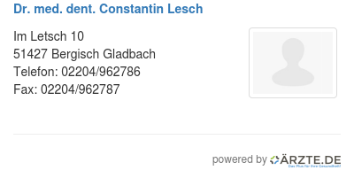 Dr med dent constantin lesch