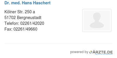 Dr med hans haschert