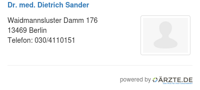 Dr med dietrich sander