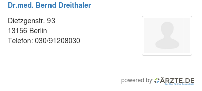 Dr med bernd dreithaler