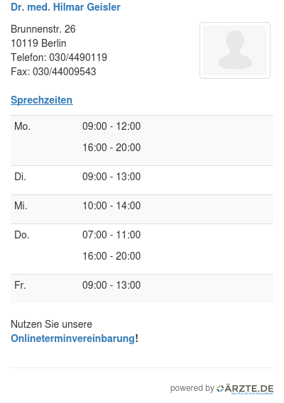 Dr med hilmar geisler