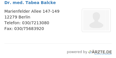 Dr med tabea balcke